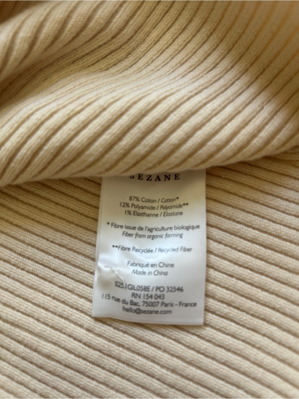 NWT Sezane Kylie Cardigan Cream Cotton Blend M - Picture 5 of 9
